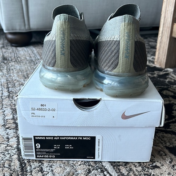 Nike size 9 Air Vapormax FK Moccasin in dark stucco clay green - Picture 6 of 7